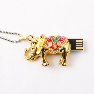 Gioielli di elefante in forma di cristallo USB Disco nascosto all'interno della memoria 64GB