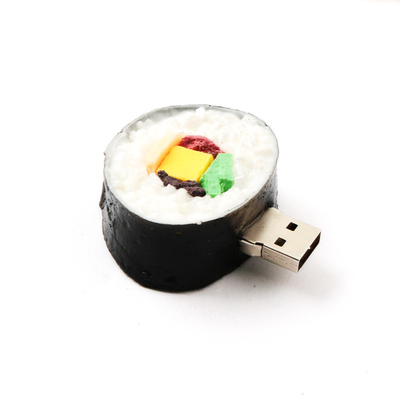 Interfaccia USB 2.0 a forma di sushi unità flash USB personalizzate con logo stampato sul retro