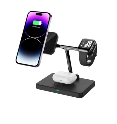3 in 1 caricabatterie veloce carica wireless verticale per auricolari iPhone IWatch