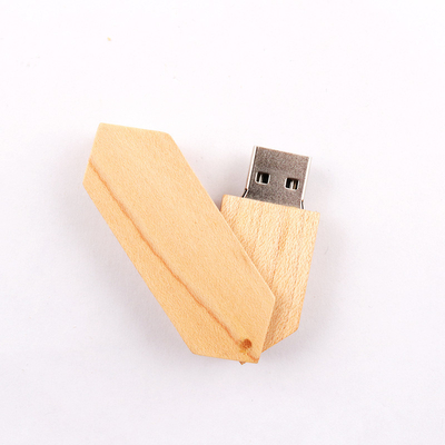 Chiavetta USB di legno 2,0 di torsione di 180 gradi e logo di goffratura 50-100MB/S di USB 3,0