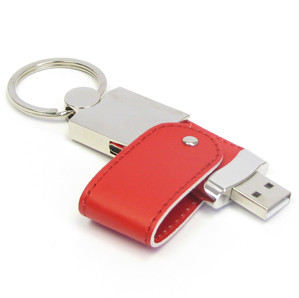 Bastone di cuoio di USB del metallo 2,0 con la goffratura/logo stampa/del laser