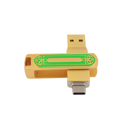 Tipo C USB 128GB ad alta velocità 256GB 512GB 150MBS di colore dell'oro e di verde