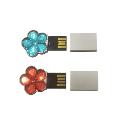 Notebook 64g 128g Metal USB Flash Drive a forma di fiore Cristallo