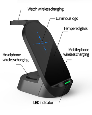 Dispositivi abilitati al Qi Caricabatterie wireless multifunzione con distanza di trasmissione di 10 mm