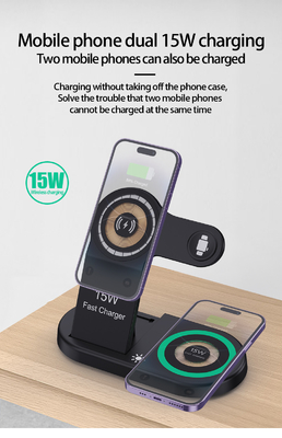 Caricabatterie wireless multifunzione 5V/1A - 3 in 1 QI wireless charger