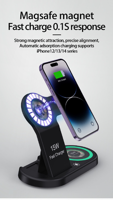 Caricabatterie wireless multifunzione 5V/1A - 3 in 1 QI wireless charger