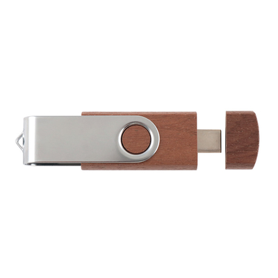 Un'unità flash USB in legno naturale 2.0 3.0 con tipo C + USB A nuove forme velocità rapida