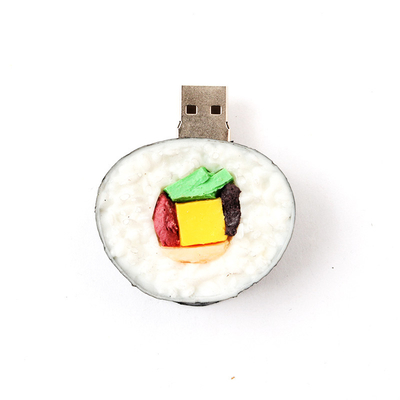 Interfaccia USB 2.0 a forma di sushi unità flash USB personalizzate con logo stampato sul retro