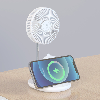 Con ventilatore caricabatterie senza fili buono per regalo estivo e promozione 2024 nuovi prodotti