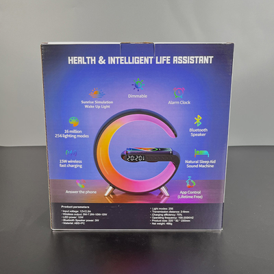 Caricabatterie wireless 5 in 1 ad alte prestazioni con LED / altoparlante / orologio