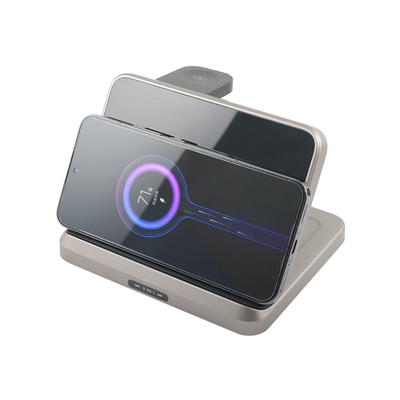 Caricabatterie wireless multifunzione in materiale ABS PC con ingresso 5V/2.1A e supporto box
