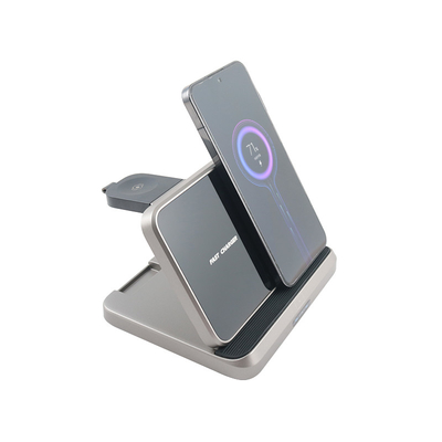 Caricabatterie wireless multifunzione in materiale ABS PC con ingresso 5V/2.1A e supporto box