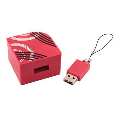 Dischi flash USB in silicone personalizzati Stampa a colori completi Forma rettangolare Capacità 128 GB