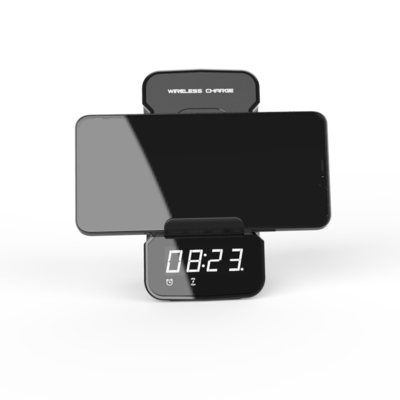 Con altoparlante Bluetooth caricabatterie wireless con orologio e caricabatterie veloce