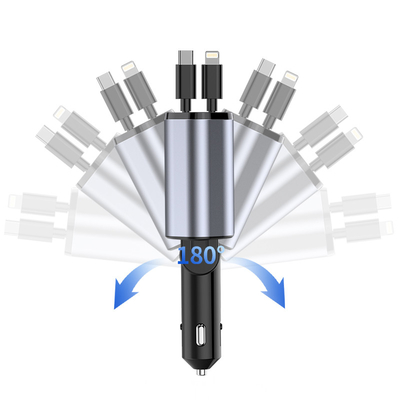 Caricabatterie per auto in lega di alluminio ABS PC per iPhone 5V/2.4A Compatto e leggero