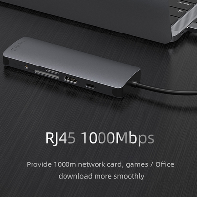 USB 3.0 Station USB C Hub Smart Adapter / Hub per schede di memoria con velocità di trasferimento dati di 5 Gbps