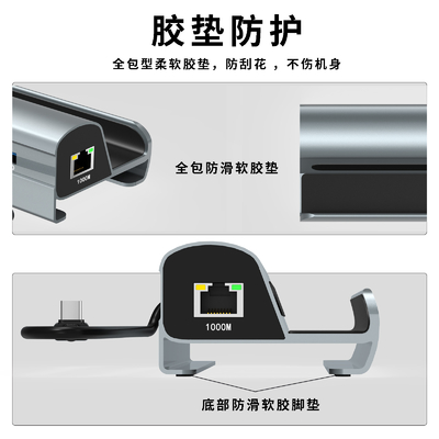 Hub USB di trasferimento rapido di dati di tipo C con lettore di schede TF/SD per un facile utilizzo