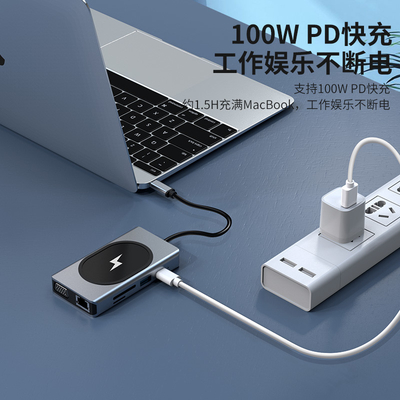 Adaptatore multifunzione USB tipo C HUB 9 in uno e con lettore di schede di memoria