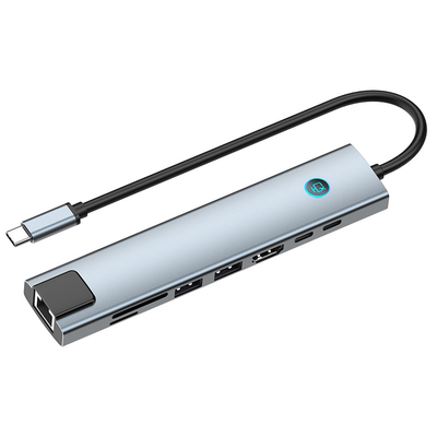 Adapter multi-port HUB con lettura di schede di memoria e corpo in alluminio