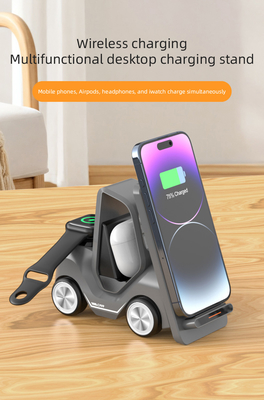 Stazione di ricarica senza fili grigio Forma auto Luce notturna 15w Voltaggio di uscita DC5V/1.2A