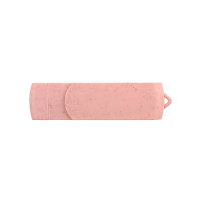 USB flash drive di tipo C Plastico rosa con paglia Materiale riciclabile e logo personalizzato