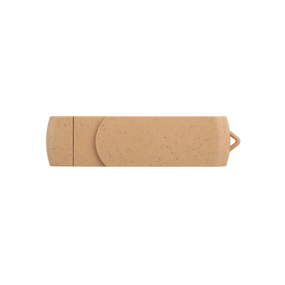USB Beige Vibrante Personalizzato Con Logo Inciso Con Laser Materiali Riciclabili