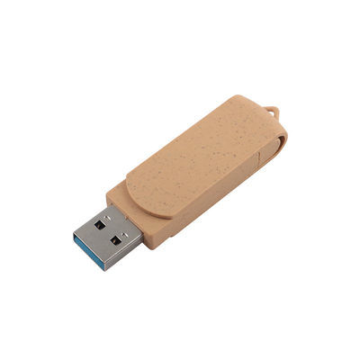 USB Beige Vibrante Personalizzato Con Logo Inciso Con Laser Materiali Riciclabili