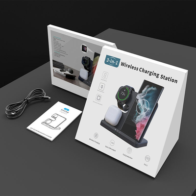 Materiale ABS PC 15W caricabatterie wireless per iPhone iWatch AirPod veloce e conveniente