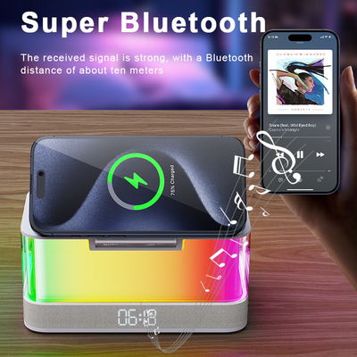 Caricabatterie wireless abilitate al Qi e altoparlanti Bluetooth con luci colorate Compatibilità Dispositivi abilitati al Qi