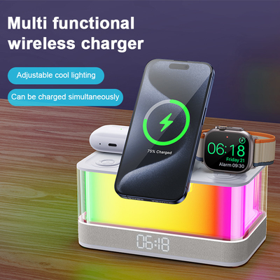 Caricabatterie wireless abilitate al Qi e altoparlanti Bluetooth con luci colorate Compatibilità Dispositivi abilitati al Qi