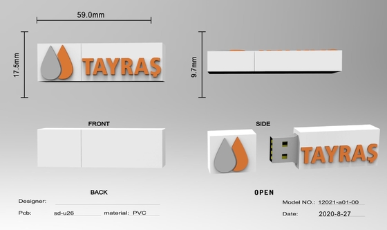 10 anni di conservazione dei dati Memoria USB personalizzata con 2 ore di tempo di lavorazione