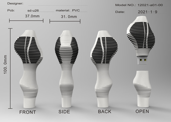Crittografia dei dati unità flash USB personalizzate con design unico e opzioni di colore personalizzate