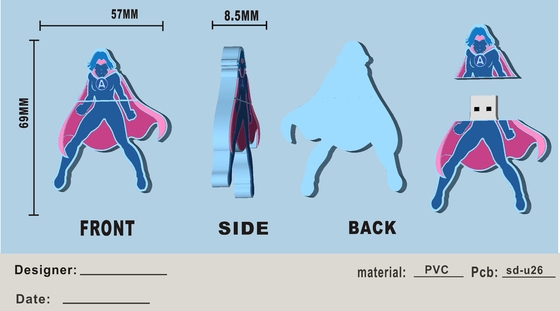 Forme personalizzate Memoria flash USB Produzione di PVC o silicone facilitata con la muffa aperta