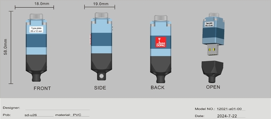Unità flash USB personalizzata con crittografia dei dati e rapida resa dei disegni in seguito alla richiesta del cliente Ritenzione dei dati 10 anni