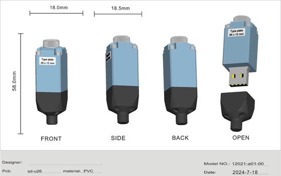 Unità flash USB personalizzata con crittografia dei dati e rapida resa dei disegni in seguito alla richiesta del cliente Ritenzione dei dati 10 anni