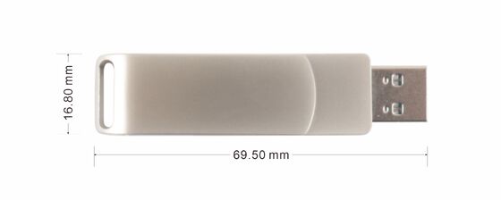 Chiavetta USB 3.0 Argento Opaco con porta Type-C e USB, compatibile con telefono e computer, 256GB 512GB 1TB