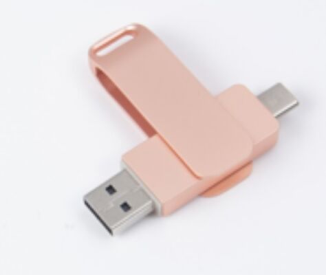 Chiavetta USB 3.0 Argento Opaco con porta Type-C e USB, compatibile con telefono e computer, 256GB 512GB 1TB