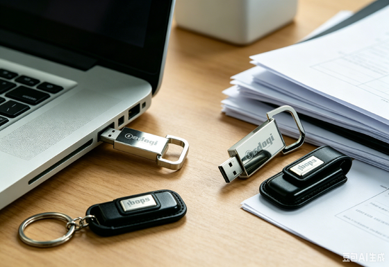 Chiavetta USB in pelle Oem Soluzione di archiviazione portatile elegante e durevole di colore marrone, ideale per regali ed eventi aziendali