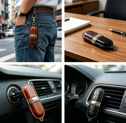 Memoria USB in pelle di grado A. Chiavetta USB in pelle con chip di grado A ed esterno in pelle per dirigenti