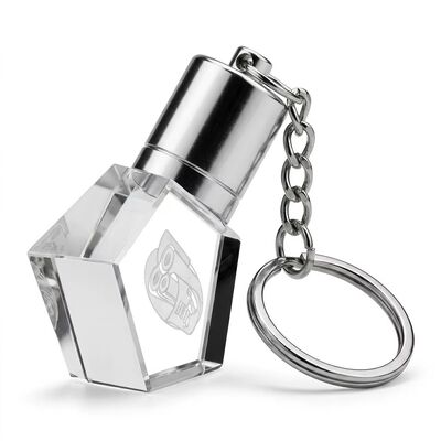 A forma di bottiglia Chiavetta USB in cristallo 3.0 Velocità di trasferimento veloce Design durevole Logo con incisione su lattina di cristallo