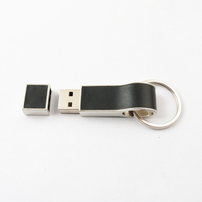 Chiavetta USB di cuoio nera con l'USB 2.0 e 3,0 chiave di velocità di Ring Good Make Logo Fast