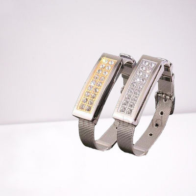 Braccialetto 32GB di cuoio 128GB della chiavetta USB di Shell Silicone Wristband del metallo