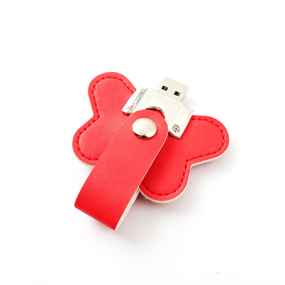 Il fiore ha modellato il logo di goffratura di cuoio delle chiavette USB 32GB 256GB