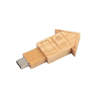 Disco flash usb in legno a forma di casa con legno naturale per regali d'affari