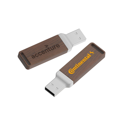 Dischi a penna in legno naturale USB Logo con stampa o incisione per la tua azienda