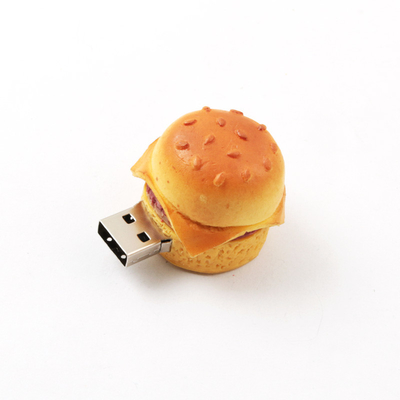 Un hamburger a forma di hamburger con una capacità di 512 GB, unità flash USB personalizzate con 10 anni di conservazione dei dati.