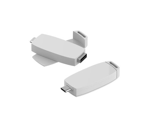 Può ruotare a 360 gradi USB Flash Drive di plastica con porte di tipo C colore del corpo hanno bianco rosso nero e blu può fare personalizzare il logo stampa molto veloce