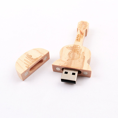 15 MB/S 32 GB 128 GB Memoria a forma di chitarra con unità flash in legno I Alta velocità