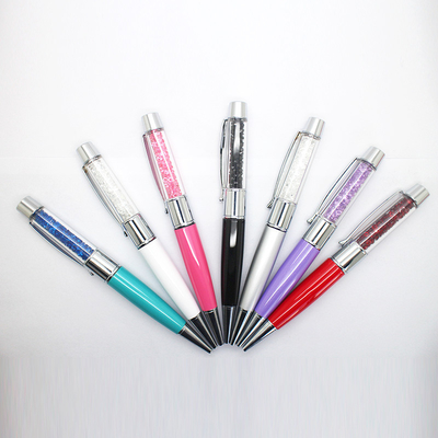 Chip istantaneo del UDP di Crystal Can Writing Pen Usb del metallo trasparente brillante del contenitore