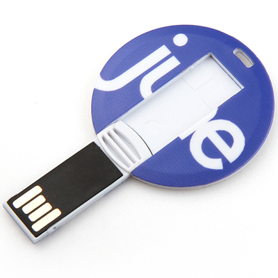 La carta di credito del UDP 128GB USB attacca 2,0 il logo della stampa di Mini Round Shapes CMYK
